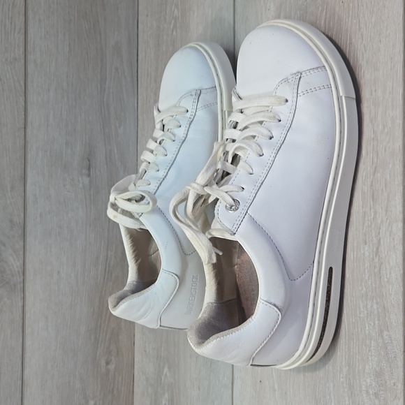 Birkenstock Women White Leather Lace Up Sneakers Shoes Sz 38/7 Regular - Picture 2 of 13